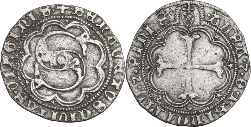 Siena. Repubblica (1404-1555). Grosso da 5 soldi e 6 denari, segno di zecca scud...