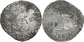 Siena. Repubblica (1404-1555). Crazia 1555. D/ Grande S fogliata accostata dalla data 15 - 55. R/ Croce fogliata. CNI 373; MIR (Toscana, zecche) 576. ...