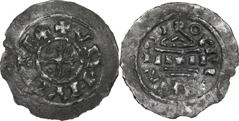Venezia. Ugo di Provenza (926-947), Re d'Italia. Denaro. D/ Croce con estremità ...