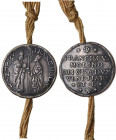 Venezia. Francesco Molin (1646-1655). Bolla in argento a scatolina con lamina e con cordone. D/ San Marco nimbato, stante a sinistra, porge il vessill...