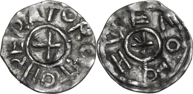Verona. Ottone III di Sassonia (983-1002). Denaro di peso ridotto. D/ Croce picc...
