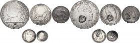 Vittorio Emanuele III (1900-1943). Serie di monete Etiopi comprendente il birr, 1/2 birr, 1/4 birr, 1/8 birr, 1/16 birr. Tutte le monete sono controma...