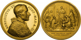 Benedetto XV (1914-1922), Giacomo Della Chiesa. Medaglia A. III. D/ BENEDICTVS XV PONT MAX A III. Busto a destra con berretino, mozzetta e stola; in b...