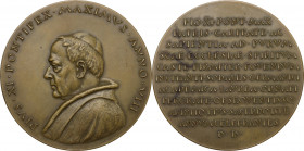 Pio XI (1922-1938), Achille Ratti. Medaglia straordinaria, A. VIII. D/ PIVS. XI. PONTIFEX MAXIMVS ANNO VIII. Busto a sinistra con berrettino e mozzett...