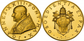 Giovanni XXIII (1958-1963), Angelo Roncalli. Medaglia straordinaria 1958. D/ JOANNES. XXIII. PONT. MAX. Busto a sinistra con zucchetto e piviale; sott...