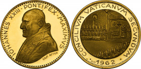 Giovanni XXIII (1958-1963), Angelo Roncalli. Medaglia 1962 per il Concilio Vaticano II. D/ IOHANNES XXIII. PONTIFEX. MAXIMVS. Busto a sinistra con zuc...