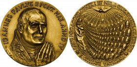 Giovanni Paolo II (1978-2005), Karol Wojtyla. Trittico in cofanetto della zecca di medaglie A. IIV comprendente oro, argento e bronzo. D/ IOANNES PAVL...