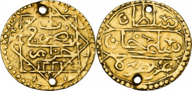 Algeria. Ottoman Empire. Selim III (1203-1222 AH / 1789-1807 DC). AV 1/3 Sultani?, Jaza'ir mint (Algeria), 1221 AH (1806 AD). Obv. Name and title in t...