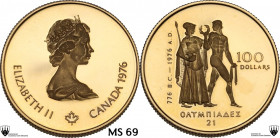 Canada. Elizabeth II (1952 -). 100 Dollars 1976 Montreal Olympic Games. KM 116; Fried. 7. AV. 16.86 g. 25.00 mm. Grading CCG PF 69.