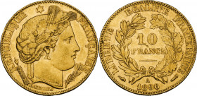 France. Third republic (1871-1940). 10 francs 1896 A, Paris mint. Gad. 1016; Fried. 594. AV. 18.50 mm. AU.