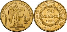 France. Third republic (1871-1940). 20 francs 1898 A, Paris mint. Gad. 1063; Fried. 592. AV. 21.00 mm. Superb condition. MS.