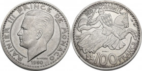 Monaco, Principality of. Rainier III (1949-2005). 50 francs 1950 ESSAI PIEDFORT. Gad. MC141. AR. 20.00 g. 27.00 mm. RR. Very rare. 450 specimens minte...