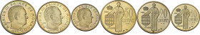 Monaco, Principality of. Rainier III (1949-2005). Lot of three coins: 10, 20, 50 francs 1962 ESSAI. Gad. MC 146, 147, 148. Cupro-Aluminium.