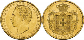 Portugal. Louis I (1861-1889). 2000 reis 1869, older head. Fried. 154. AV. 20.00 mm. AU.