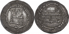 Spain. Umayyads. Emirate of Cordova, Abd al-Rahman I (138-172 AH / 756-788 AD). AR Dirham, al-Andalus mint, 161 AH. Obv. Kalima in three lines; mint a...