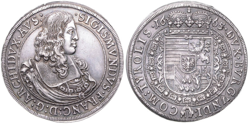 ARCHDUKE ZIKMUND (1662 - 1665)&nbsp;
1 Thaler, 1665, 28,18g, Hall. Dav 3370&nbs...