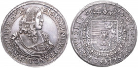 ARCHDUKE ZIKMUND (1662 - 1665)&nbsp;
1 Thaler, 1665, 28,18g, Hall. Dav 3370&nbsp;

about EF | about EF , drobné hrany | small defects on the edge