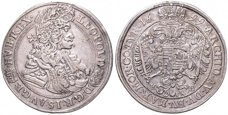 LEOPOLD I (1657 - 1705)&nbsp;
1/2 Thaler, 1699, 14,3g, KB. Husz 1402&nbsp;

V...