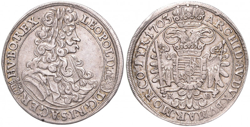 LEOPOLD I (1657 - 1705)&nbsp;
1/2 Thaler, 1703, 14,2g, KB. Husz 1404&nbsp;

V...