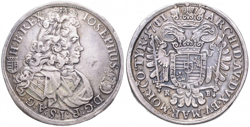 JOSEF I (1705 - 1711)&nbsp;
1/2 Thaler, 1711, 14,24g, KB. Husz 1576&nbsp;

VF...