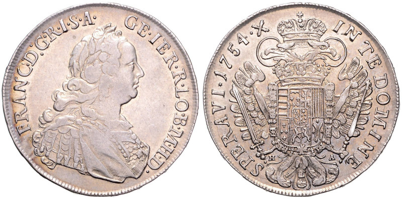 FRANTIŠEK ŠTĚPÁN LOTRINSKÝ (1740 - 1765)&nbsp;
1/2 Thaler, 1754, 13,93g, Hall. ...