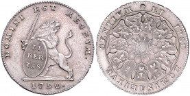 LEOPOLD II (1790 - 1792)&nbsp;
3 Florin (Lion D´Argent), 1790, 32,76g, Her 2&nbsp;

EF | EF