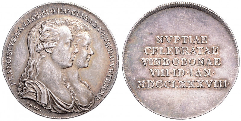 FRANTIŠEK II / I (1792 - 1806 - 1835)&nbsp;
Silver jeton Wedding of Francis II ...