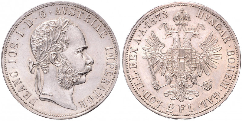 FRANTIŠEK JOSEF I (1848 - 1916)&nbsp;
2 Gulden, 1873, 24,71g, Früh 1372&nbsp;
...