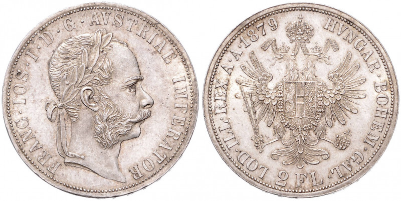 FRANTIŠEK JOSEF I (1848 - 1916)&nbsp;
2 Gulden, 1879, 24,77g, Früh 1378&nbsp;
...