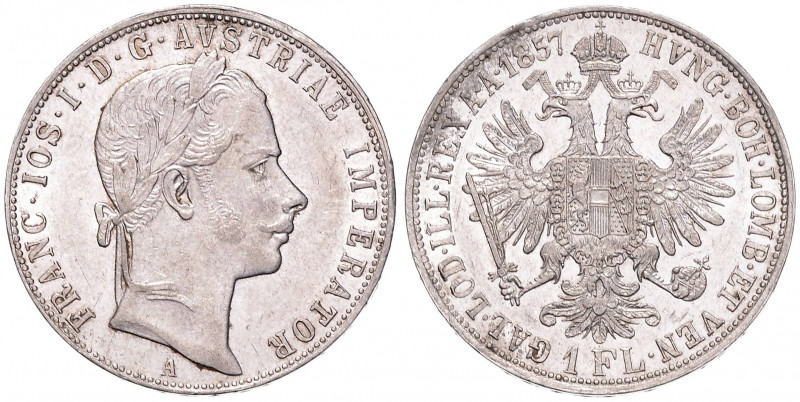 FRANTIŠEK JOSEF I (1848 - 1916)&nbsp;
1 Gulden, 1857, 12,38g, A. Früh 1442&nbsp...