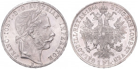 FRANTIŠEK JOSEF I (1848 - 1916)&nbsp;
1 Gulden, 1866, 12,34g, B. Früh 1481&nbsp;

about UNC | about UNC , rysky | hairlines