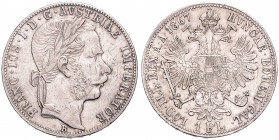 FRANTIŠEK JOSEF I (1848 - 1916)&nbsp;
1 Gulden, 1867, 12,29g, B. Früh 1485&nbsp;

VF | VF