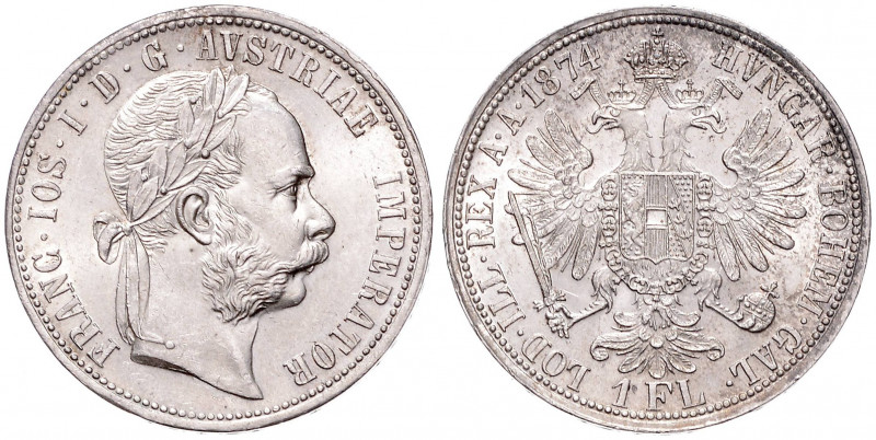 FRANTIŠEK JOSEF I (1848 - 1916)&nbsp;
1 Gulden, 1874, 12,34g, Früh 1494&nbsp;
...