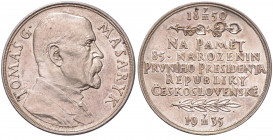 CZECHOSLOVAKIA&nbsp;
Silver medal To Commemorate 85th Birthday of President T. G. Masaryk, 1935, 29,7g, Kremnica. 42 mm, Ag 987/1000, O. Španiel, Nov...