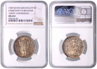 CZECHOSLOVAKIA&nbsp;
Silver medal Millennium of St. Wenceslaus (small), 1929, 15g, Kremnica. 28 mm, Ag /1000, O. Španiel, MCH CSR1-MED2&nbsp;

UNC ...