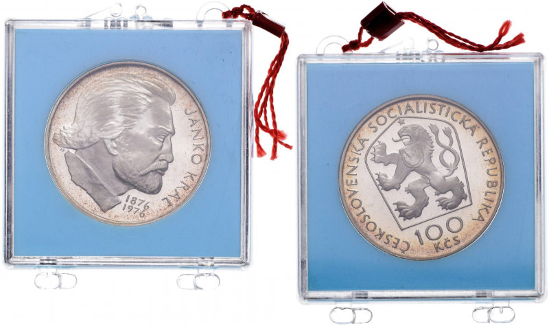 CZECHOSLOVAKIA&nbsp;
100 Kčs Janko Kráľ, 1976, 15g, Kremnica. MCH CSSRP-024&nbs...