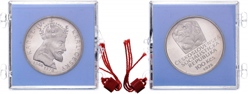 CZECHOSLOVAKIA&nbsp;
100 Kčs Karel IV, 1978, 15g, Kremnica. MCH CSSRP-031&nbsp;...