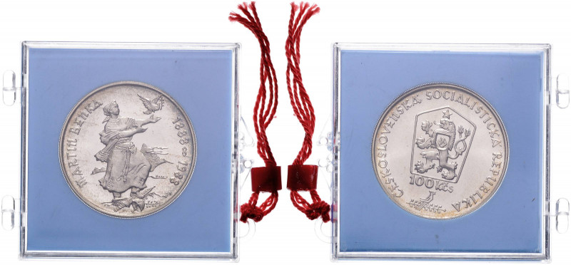 CZECHOSLOVAKIA&nbsp;
100 Kčs Martin Benka, 1988, 13g, Kremnica. MCH CSSRP-067&n...