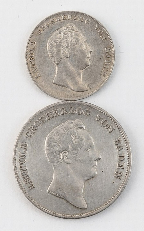 Baden
1 Kronentaler und 1 Gulden, jew. 1837. 29,4 g (ss+) und 10,6 g (ss).