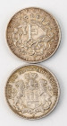 Zwei Silbermünzen
2 Mark 1904 Bremen (11,1 g, ss+). 2 Mark 1914 Hamburg (11,1 g, ss).