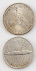Weimarer Republik
2 x 5 Reichsmark: 1930 A Graf Zeppelin, 24,8 g, ss. 1930 A Deutschlands Strom, 25,0 g, ss.