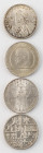 Weimarer Republik
4 x 3 Reichsmark: 1927 Univ. Marburg, 15,0 g, ss-vz. 1929 Meißen, 15,1 g, ss. 1929 A Treu der Verfassung, 15,0 g, ss. 1930 G Vogelw...