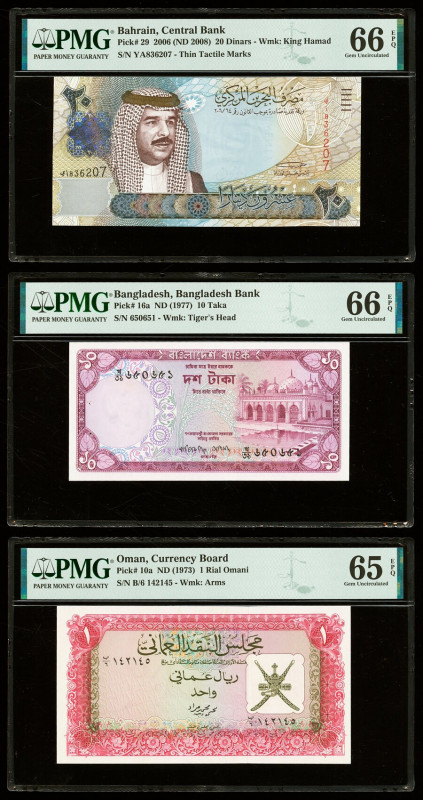 Bahrain Central Bank of Bahrain 20 Dinars 2006 (ND 2008) Pick 29 PMG Gem Uncircu...