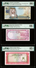 Bahrain Central Bank of Bahrain 20 Dinars 2006 (ND 2008) Pick 29 PMG Gem Uncirculated 66 EPQ; Bangladesh Bangladesh Bank 10 Taka ND (1977) Pick 16a PM...
