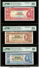 Bolivia Banco Central 1000; 5000; 10,000 Bolivianos 20.12.1945 Pick 144s; 150s; 151s Three Specimen PMG About Uncirculated 53 (2); Extremely Fine 40. ...