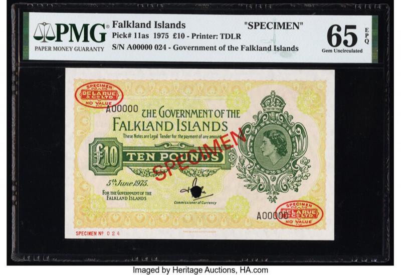 Falkland Islands Government of the Falkland Islands 10 Pounds 5.6.1975 Pick 11as...