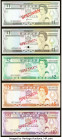 Fiji Group Lot of 5 Specimen Crisp Uncirculated. One POC is present on the D/3 prefix 1 Dollar. Red Specimen overprints are present on all examples. 
...