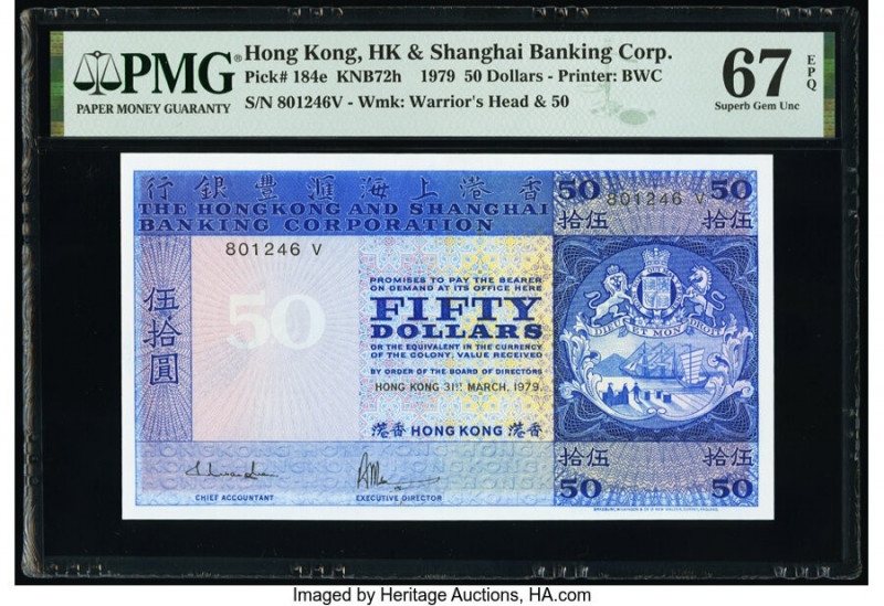 Hong Kong Hongkong & Shanghai Banking Corp. 50 Dollars 31.3.1979 Pick 184e KNB72...