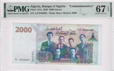 Algeria, 2.000 Dinars, 2020, UNC, p147a
PMG 67 EPQ, High Condition, Commemorative
Estimate: USD 60 - 120