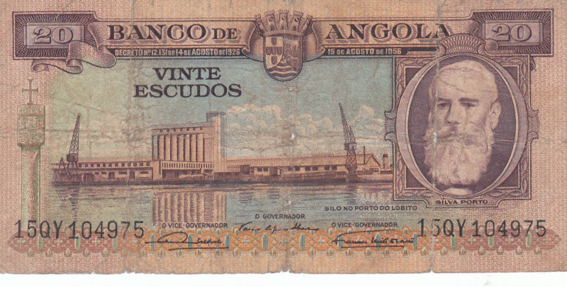 Angola, 20 Escudos, 1956, FINE, p87
Split, rips and stains
Estimate: USD 15 - ...